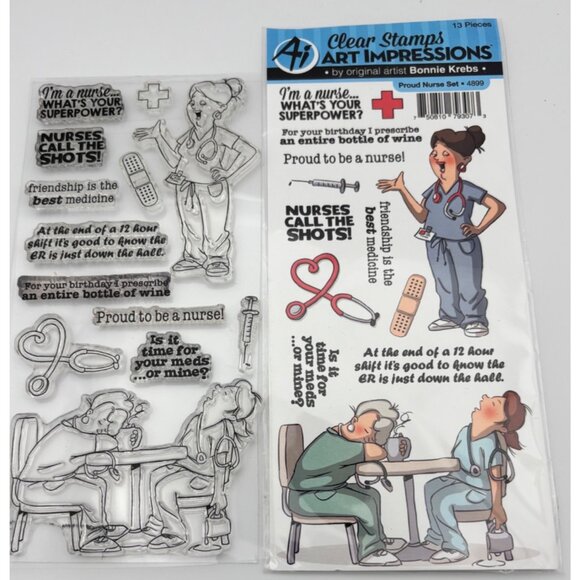 Clear Stamp Set Nurses Call The Shots Scrapbooking Cardmaking Nursing - Picture 1 of 3
